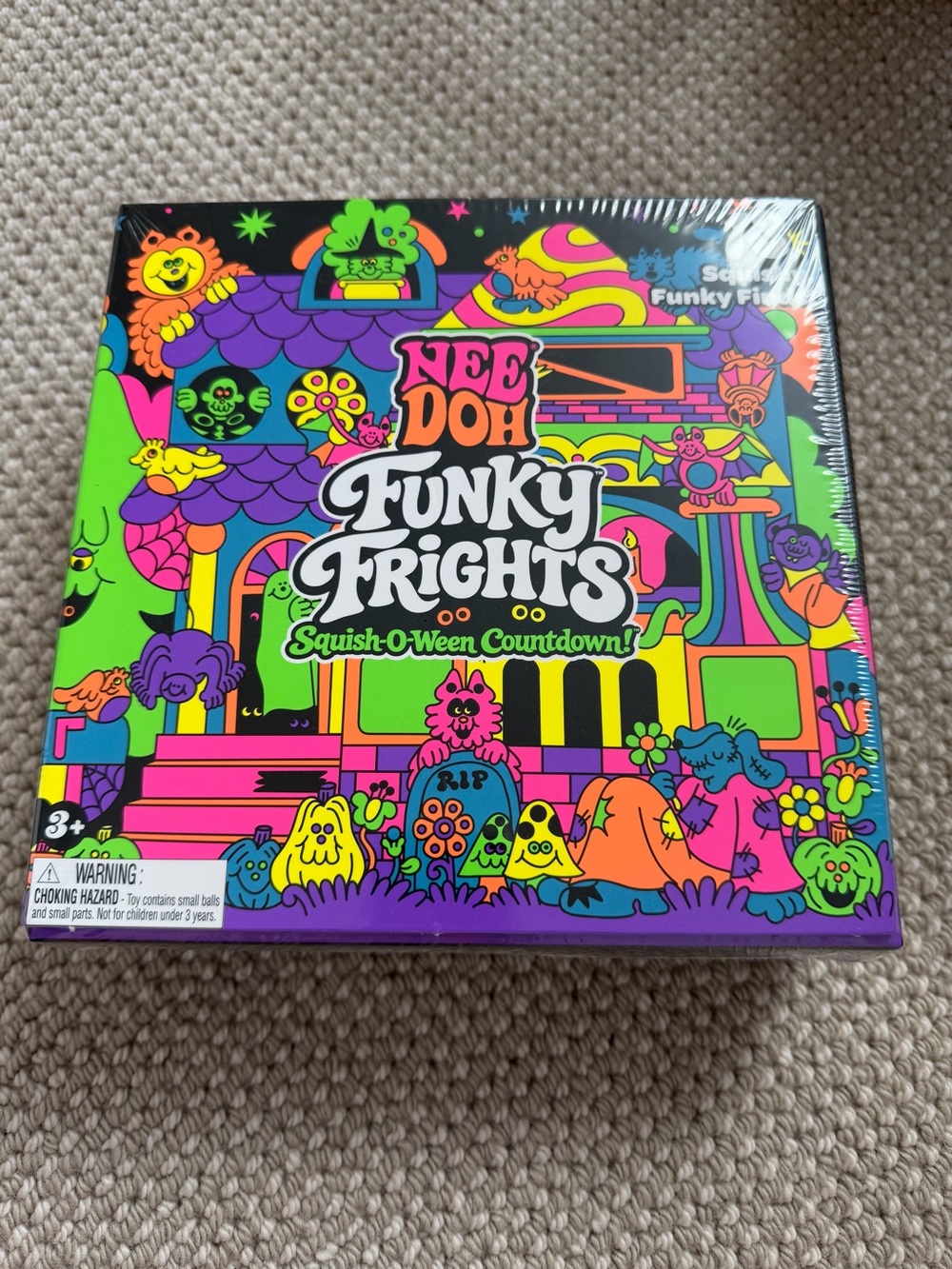Nee Doh Funky Frights Squish-O-Ween Countdown - Neon Multi Squish Toy Set